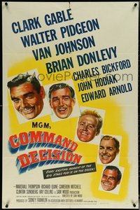 6p0959 COMMAND DECISION 1sh 1948 Clark Gable, Walter Pidgeon, Van Johnson, Brian Donlevy!