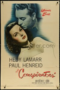 6p0962 CONSPIRATORS 1sh 1944 freedom fighter Paul Henreid falls in love with Hedy Lamarr!