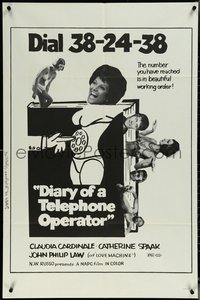 6p0978 DIARY OF A TELEPHONE OPERATOR 1sh 1972 art of sexy Claudia Cardinale & Catherine Spaak, ultra rare!