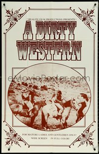 6p0982 DIRTY WESTERN 1sh 1975 wacky images with cowboy convicts & sexy naked ladies!