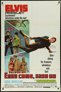 6p0988 EASY COME EASY GO 1sh 1967 scuba diver Elvis Presley looking for adventure & fun!