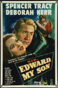 6p0989 EDWARD MY SON 1sh 1949 wonderful art of Spencer Tracy & Deborah Kerr, George Cukor!