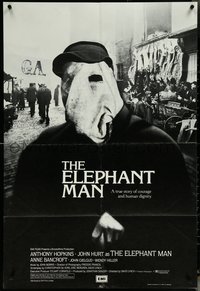 6p0990 ELEPHANT MAN English 1sh 1980 John Hurt is not an animal, David Lynch, Anthony Hopkins!