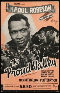 6p0272 PROUD VALLEY English pressbook 1940 Paul Robeson, Samson of Song, David Goliath, ultra rare!