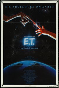 6p0987 E.T. THE EXTRA TERRESTRIAL NSS style 1sh 1982 Steven Spielberg classic, John Alvin art!