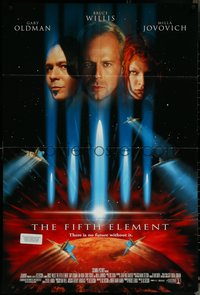 6p1010 FIFTH ELEMENT int'l DS 1sh 1997 Bruce Willis, Milla Jovovich, Oldman, directed by Luc Besson!