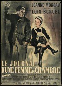 6p0118 DIARY OF A CHAMBERMAID style B French 1p 1964 Jeanne Moreau, Luis Bunuel, art by Allard!