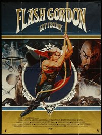 6p0119 FLASH GORDON French 1p 1980 different art of Sam Jones & Max Von Sydow as Ming the Merciless!