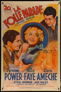 6p0110 ALEXANDER'S RAGTIME BAND style B French 32x47 R1940s art of Power, Faye & Ameche, Berlin, ultra rare!