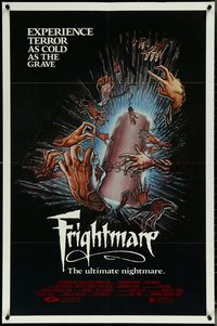 6p1021 FRIGHTMARE 1sh 1983 terror as cold as the grave, wild horror art of coffin and hands by Lamb!