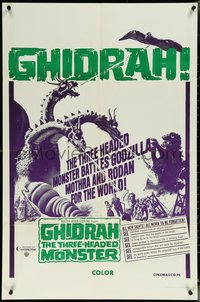 6p1026 GHIDRAH THE THREE HEADED MONSTER military 1sh 1964 Toho, Godzilla, different & ultra rare!