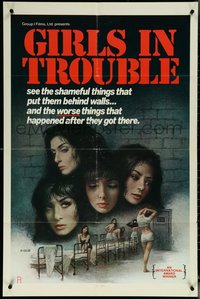 6p1029 GIRLS IN TROUBLE 1sh 1975 sexploitation, the shameful things that put them behind walls!