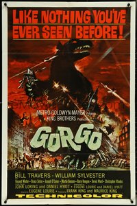 6p1036 GORGO 1sh 1961 great artwork of giant monster terrorizing London by Joseph Smith!