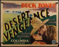 6p0180 DESERT VENGEANCE 1/2sh 1931 close up of Buck Jones embracing Barbara Bedford, ultra rare!