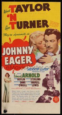 6p0265 JOHNNY EAGER herald 1942 sexy Lana Turner & Robert Taylor are dynamite, ultra rare!