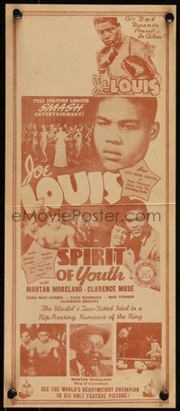 6p0267 SPIRIT OF YOUTH 8x18 herald 1938 World Heavyweight Champion Joe Louis as himself, ultra rare!