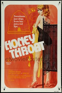 6p1053 HONEY THROAT 1sh 1980 sweetness just drips from her juicy red lips, great sexy art!