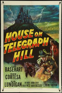 6p1060 HOUSE ON TELEGRAPH HILL 1sh 1951 Basehart, Cortesa, Robert Wise film noir, cool art!