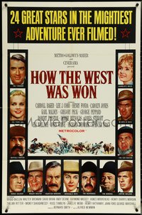 6p1061 HOW THE WEST WAS WON 1sh 1964 John Ford, 24 great stars in mightiest adventure!