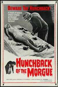 6p1062 HUNCHBACK OF THE MORGUE 1sh 1975 Aguirre's El Jorobado de la Morgue, sexy girl w/rats!