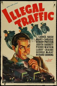 6p1069 ILLEGAL TRAFFIC 1sh 1938 J Carrol Naish, Mary Carlisle, Robert Preston, ultra rare!