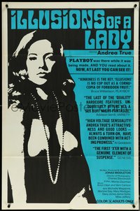 6p1070 ILLUSIONS OF A LADY 1sh 1974 Jamie Gillis, sexy art of topless Andrea True!