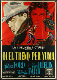 6p0415 3:10 TO YUMA Italian 2p 1957 Glenn Ford, Elmore Leonard, completely different and ultra rare!