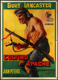 6p0417 APACHE Italian 2p R1960s Aldrich, Native American Burt Lancaster & Jean Peters, ultra rare!