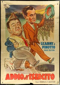 6p0418 BUCK PRIVATES COME HOME Italian 2p 1948 Bud Abbott & Lou Costello by Palozzi, ultra-rare!