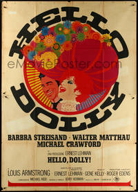 6p0164 HELLO DOLLY Italian 2p 1970 Barbra Streisand & Walter Matthau by Richard Amsel, ultra rare!