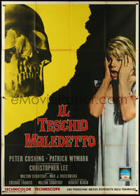 6p0169 SKULL Italian 2p 1966 different image of Jill Bennett screaming in terror, rare!