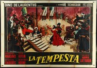 6p0173 TEMPEST Italian 2p 1959 Lattuada's La Tempesta, Heflin, Mangano, De Seta art, ultra rare!