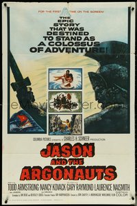 6p1076 JASON & THE ARGONAUTS 1sh 1963 Harryhausen special effects, Terpning art of Talos!