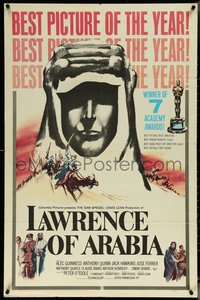 6p1092 LAWRENCE OF ARABIA style D 1sh 1963 David Lean, Peter O'Toole silhouette art, Oscars!