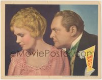 6p0642 COME & GET IT LC 1936 c/u of Edward Arnold glaring at pretty young Frances Farmer, rare!