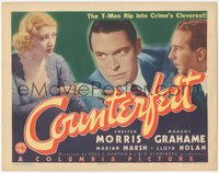 6p0553 COUNTERFEIT TC 1936 T-Men Chester Morris & Lloyd Nolan, pretty Margot Grahame, ultra rare!