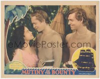 6p0696 MUTINY ON THE BOUNTY LC 1935 Clark Gable, Franchot Tone & Mamo find happiness in paradise!