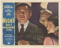 6p0697 NIGHT HAS A THOUSAND EYES LC #5 1948 best noir portrait of Edward G. Robinson, Russell & Lund!