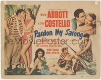 6p0591 PARDON MY SARONG TC R1948 Bud Abbott & Lou Costello with sexy island ladies, ultra rare!