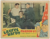 6p0701 PARDON US LC R1944 convict Oliver Hardy tries to help Stan Laurel in dentist chair!