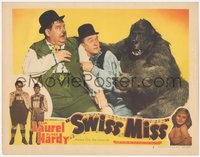 6p0722 SWISS MISS LC #2 R1947 c/u of Stan Laurel & Oliver Hardy with fake gorilla, ultra rare!