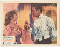 6p0725 THAT FORSYTE WOMAN LC #5 1949 close up of Errol Flynn grabbing Greer Garson by the wrist!