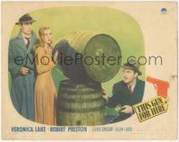 6p0728 THIS GUN FOR HIRE LC 1942 Robert Preston hides from Alan Ladd with gun & sexy Veronica Lake!