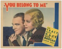 6p0742 YOU BELONG TO ME LC 1934 great close up of pretty Helen Mack hugging Lee Tracy, ultra rare!