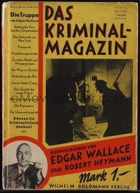 6p1317 DAS KRIMINAL-MAGAZIN vol 1 no 1 German magazine April 1929 Edgar Wallace, ultra rare!