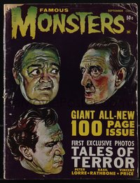 6p0425 FAMOUS MONSTERS OF FILMLAND #19 magazine Sep 1962 Basil Gogos art of Price, Lorre & Rathbone!