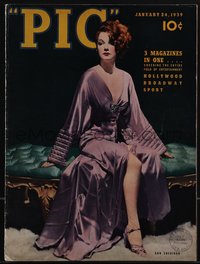 6p0433 PIC magazine January 24, 1939 great cover portrait of sexy Ann Sheridan showing her leg!