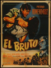 6p0340 EL BRUTO Mexican poster 1953 directed by Luis Bunuel, Pedro Armendariz & Rosita Arenas, rare!