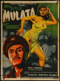 6p0350 MULATA Mexican poster 1954 Armendariz, barely dressed prostitute Ninon Sevilla, rare!