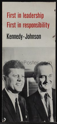 6p1310 JOHN F. KENNEDY/LYNDON B. JOHNSON political pamphlet 1960 1st in leadership & responsibility!